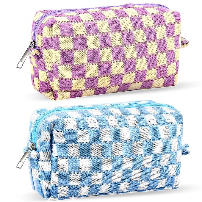 ZLFSRQ 2Pcs Checkered Pencil Case Cute Pencil Pouch by ZLFSRQ