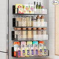 2/3/4 Pack Moveable Fridge Magnetic Spice Racks, Metal Black/White by HOMESTORAGE
