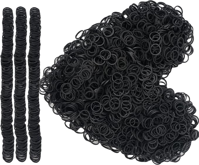 Rubber Bands mini 2000pcs rubber band black 0.5inch small Rubber Band Mini Soft by AIWOQI