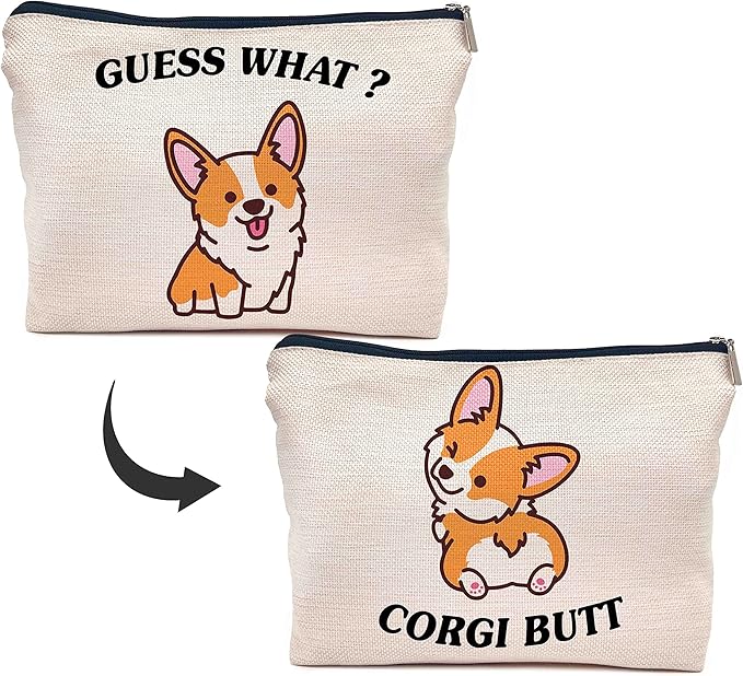 IWXYI Corgi Dog Make up Bag, Corgi Gifts by IWXYI
