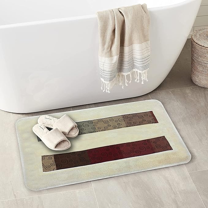 Zahari Home Miramar Bathroom Rug Luxury Bath Rug Washable Beautiful Shower Mat - Image 2