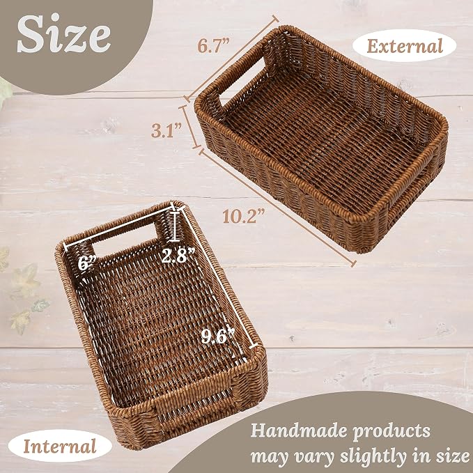 Baskets for Organizing, Small Wicker, Storage Bins for Bathroom and Toilet - Image 2