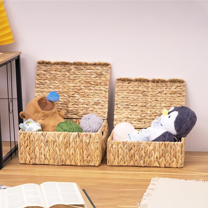 Set of 2 Scalloped Edge Wicker Basket - Image 7