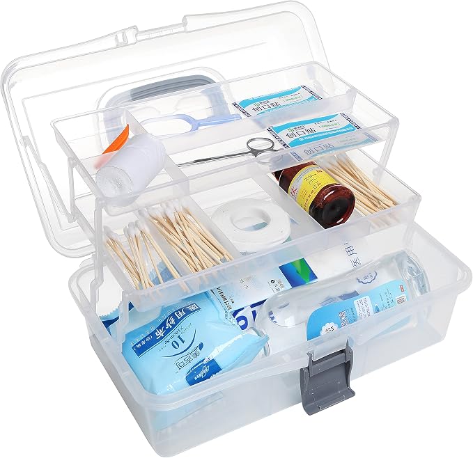 MyGift 13 Inch Transparent Plastic Empty Multipurpose Storage Box - Image 4