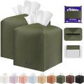 Tissue Box Cover Holder Square Tissue Cube Cover PU Leather Tissue Organizer by DecorateYourHome