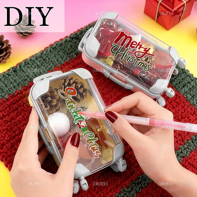 AUEAR, 2 Pack Mini Empty Luggage Storage Box Clear Suitcase Packaging Case - Image 4