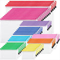JARLINK 48 Pack 8 Sizes Mesh Pouch, 9 Colors, Waterproof Zipper File Bags by JARLINK