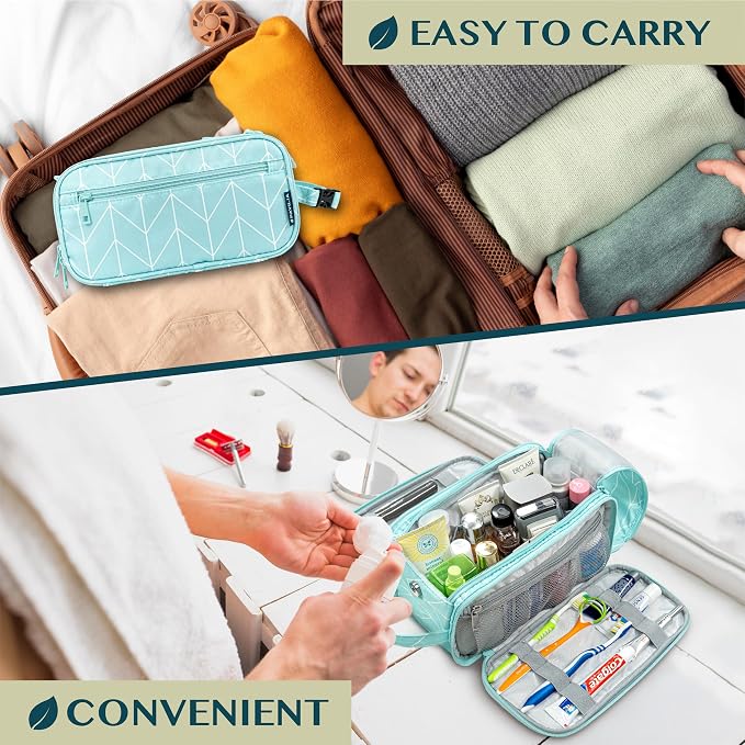 PAVILIA Toiletry Bag for Men Women, Mens Travel Bag Toiletries Organizer Case - Image 7