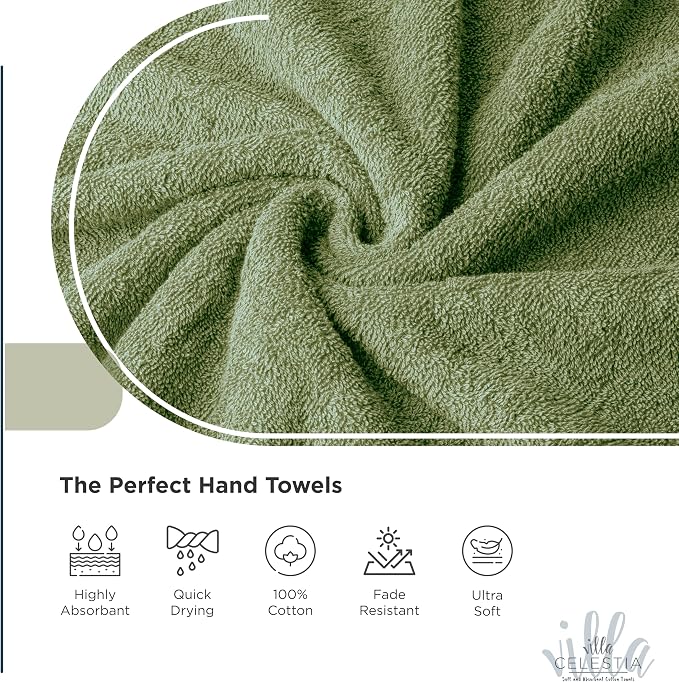 100% Cotton Bath Towel Set of 12-4 Bath Towels, 4 Hand Towels, 4 Wash Cloths - Image 4
