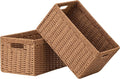 UBBCARE 2 Pack Wicker Basket, 13.4L×8.3H×7.1W inch Woven Paper Rope Storage by UBBCARE