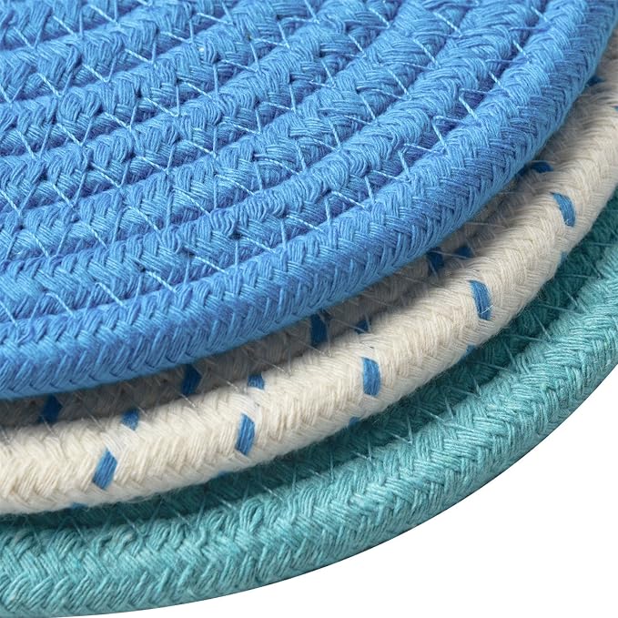 Kitchen Pot Holders Set Trivets Set 100% Pure Cotton Thread Weave Hot Pot - Image 6