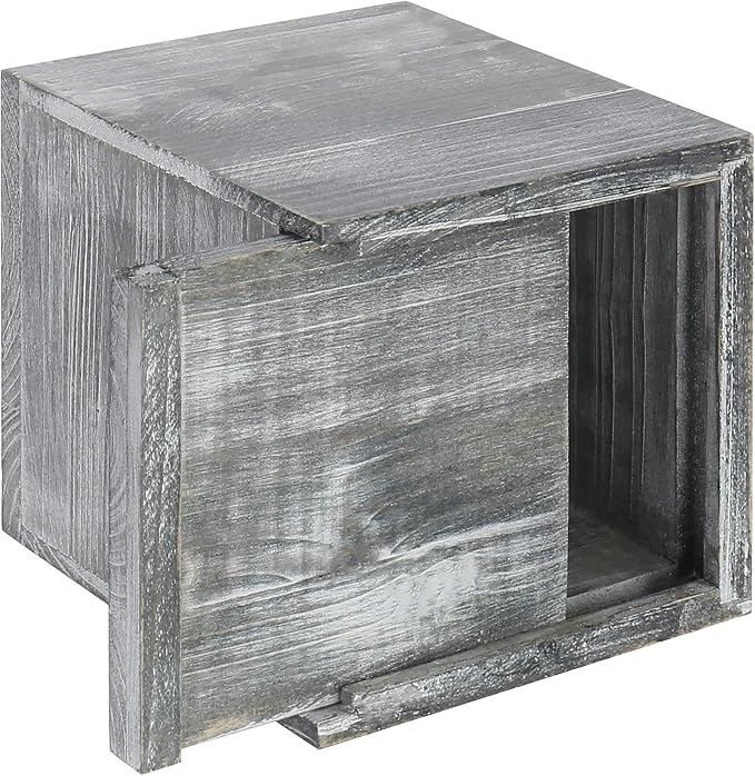 MyGift Graywashed Wood Decorative Tissue Box Holder Cover, Bathroom Facial - Image 5