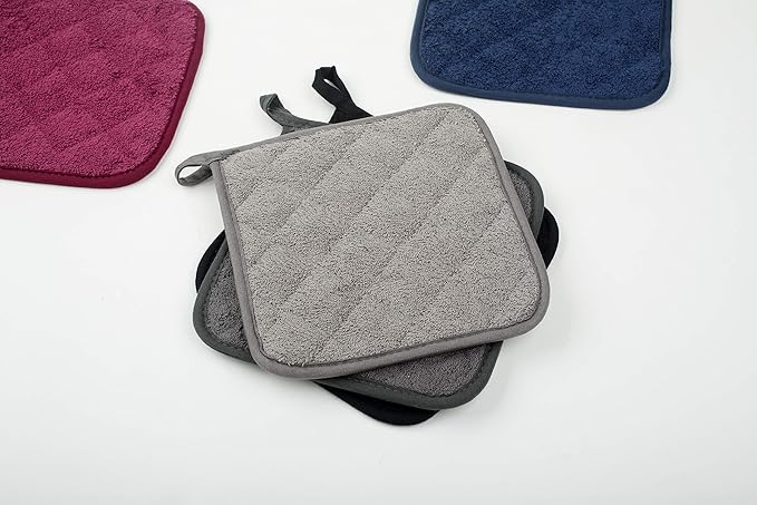 100% Cotton Kitchen Everyday Basic Terry Pot Holder Heat Resistant Coaster - Image 5