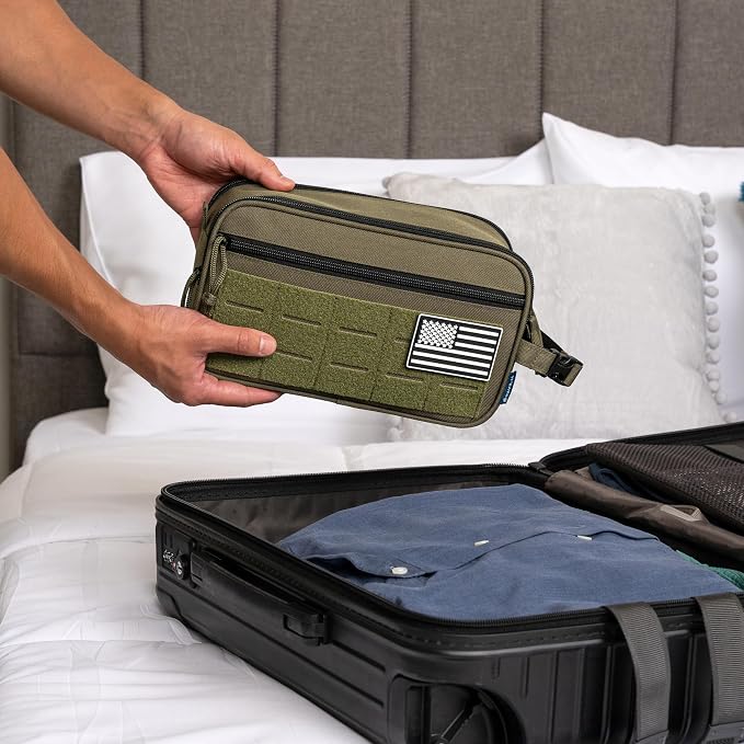 PAVILIA Tactical Toiletry Bag for Men, Travel Hygiene Bag, Military Gear Dopp - Image 8