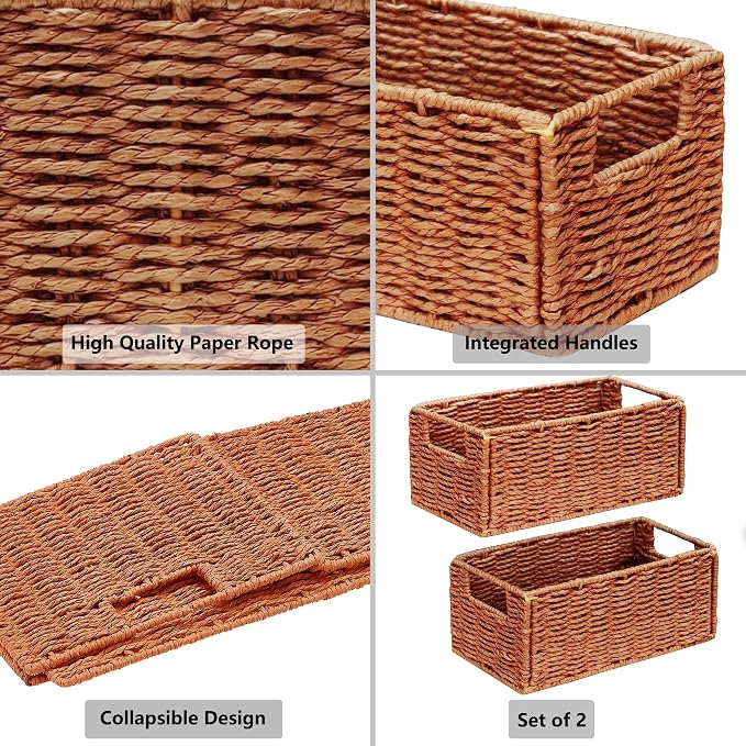 Vagusicc Wicker Storage Basket, Small Storage Baskets - Image 2
