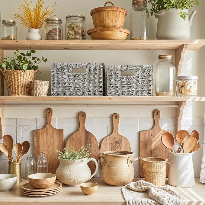 GRANNY SAYS Wicker Baskets for Organizing, Storage Basket for Shelves, Square - Image 5