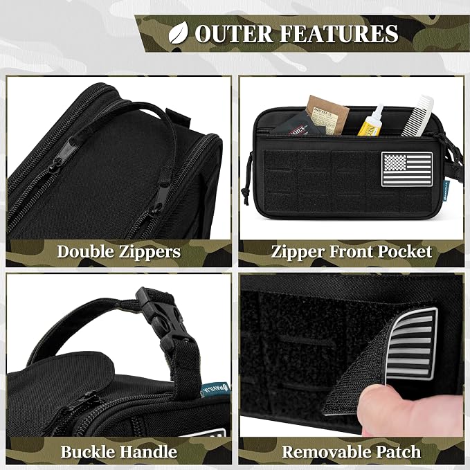 PAVILIA Tactical Toiletry Bag for Men, Travel Hygiene Bag, Military Gear Dopp - Image 4