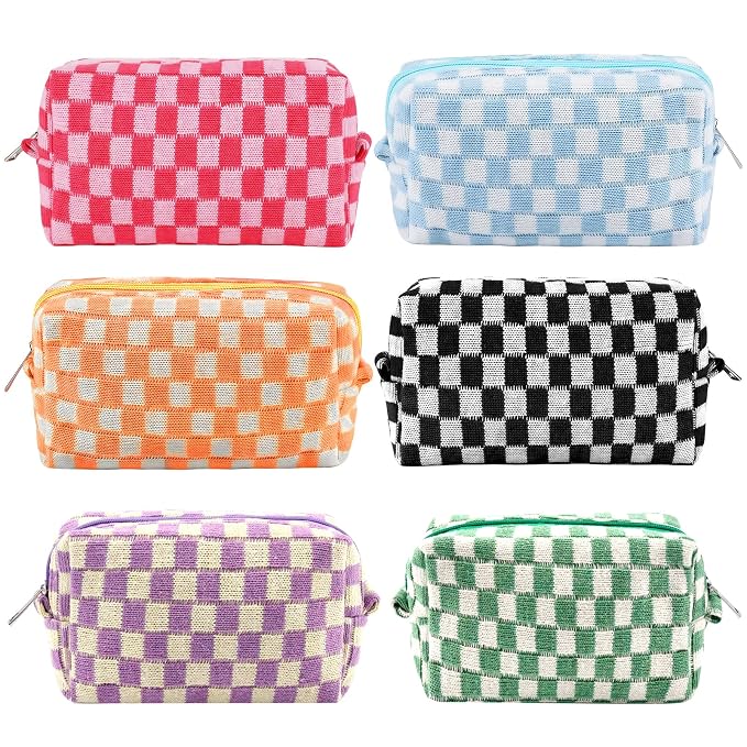 ZLFSRQ 6Pcs Checkered Pencil Case Cute Pencil Pouch by ZLFSRQ
