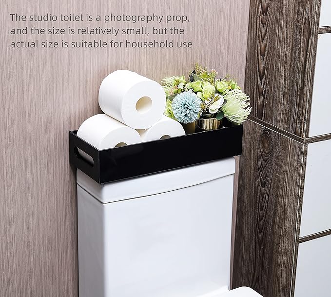 IEEK Toilet Paper Holder with Storage Acrylic Basket, Modern Tank Tray with - Image 2
