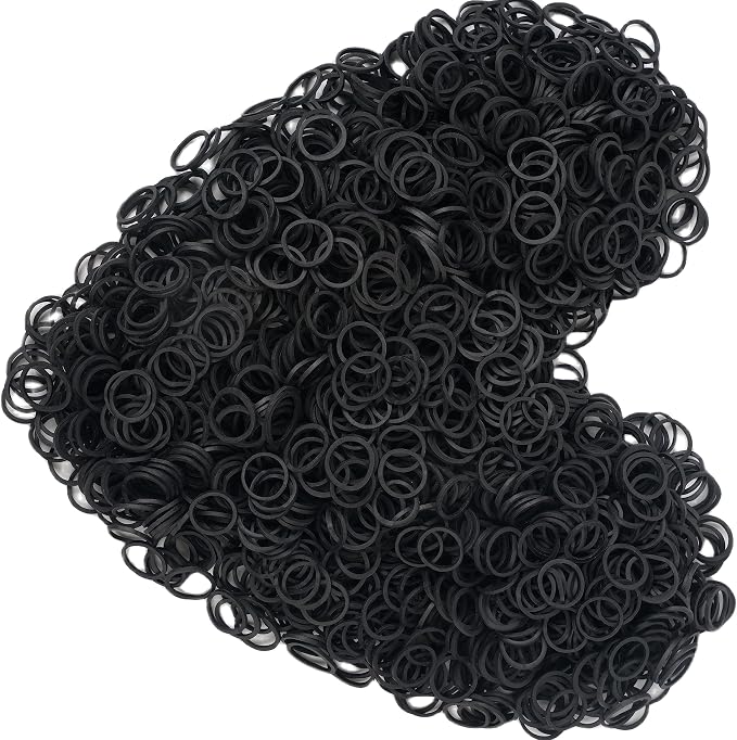 Rubber Bands mini 2000pcs rubber band black 0.5inch small Rubber Band Mini Soft - Image 4