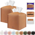 Tissue Box Cover Holder Square Tissue Cube Cover PU Leather Tissue Organizer by DecorateYourHome