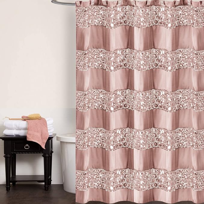 Zahari Home 13pc Sinatra Bathroom Shower Curtain Set - Image 2