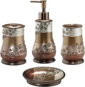 Zahari Home 4pc Miramar Bathroom Accessories Sets Lotion Pump, Tooth Brush by ZahariHome