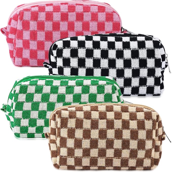 ZLFSRQ 4Pcs Checkered Pencil Case Cute Pencil Pouch by ZLFSRQ