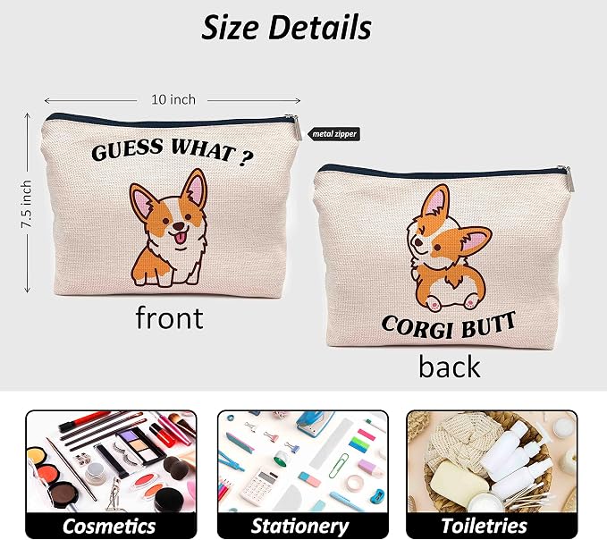 IWXYI Corgi Dog Make up Bag, Corgi Gifts - Image 5