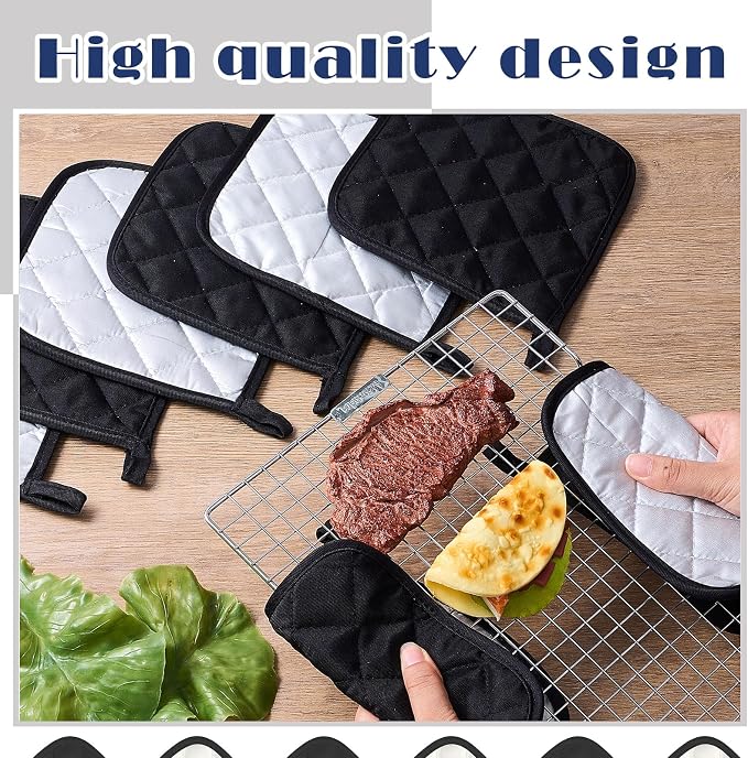 Bokon 12 Pcs Pot Holders for Kitchen, Heat Resistant Cotton Hot Pad Oven Mitts - Image 6