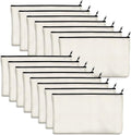 15 Pack Blank Cotton Canvas DIY Craft Zipper Bags Pouches Pencil Case by VANTASII