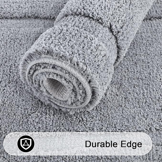 SHACOS Soft Fluffy Bathroom Rugs Sets of 2 Pieces 32x20 inch Bath Rugs Non Slip - Image 6