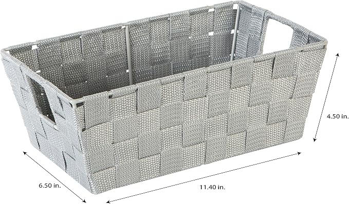 Simplify 2 Pack Small Woven Storage Shelf Basket | Organization | Bathroom | - Image 5