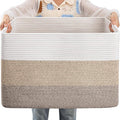 OIAHOMY 108L Large Cotton Rope Basket, Rectangle Woven Baskets by MasterofSpaceOptimization