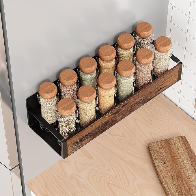 2/3/4 Pack Moveable Fridge Magnetic Spice Racks, Metal Black/White - Image 5