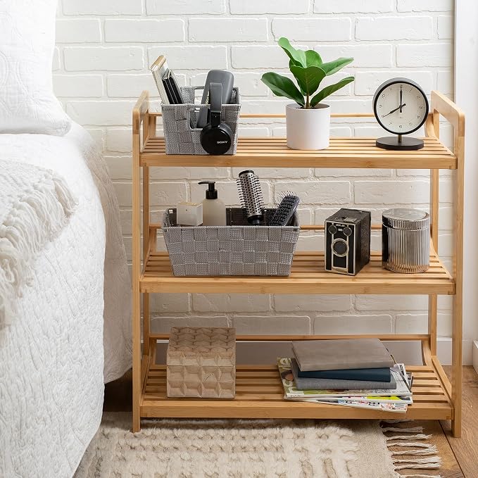 Simplify 2 Pack Small Woven Storage Shelf Basket | Organization | Bathroom | - Image 3