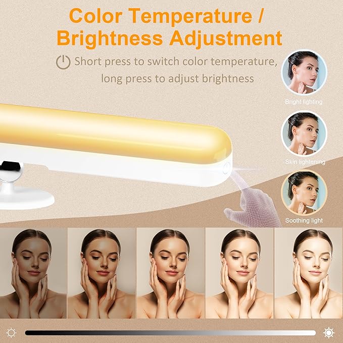 Wireless Vanity Lights for Mirror, Rechargeable Battery Operated Stick on Lamp - Image 3