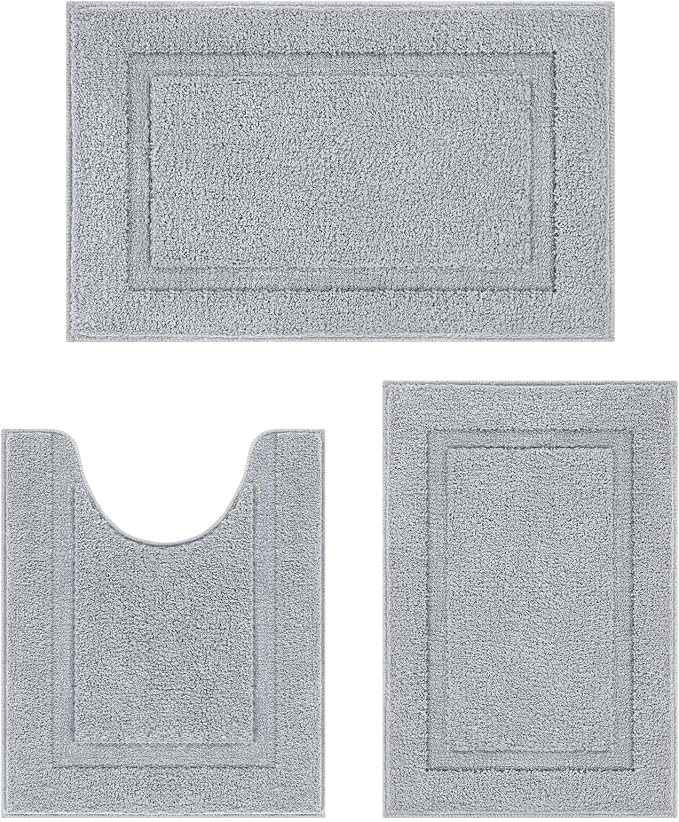 SHACOS Soft Fluffy Bathroom Rugs Set of 3 Pieces Bath Mats by SHACOS