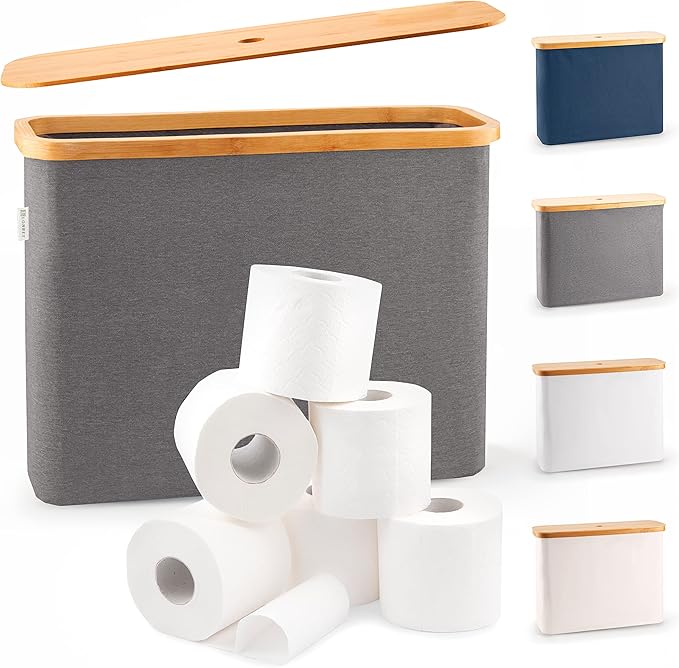 LONBET Toilet Paper Storage for 12 Rolls, Stackable & Foldable by Lonbet