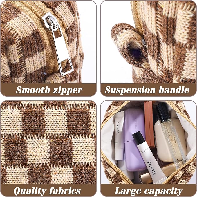 ZLFSRQ 4Pcs Checkered Pencil Case Cute Pencil Pouch - Image 4
