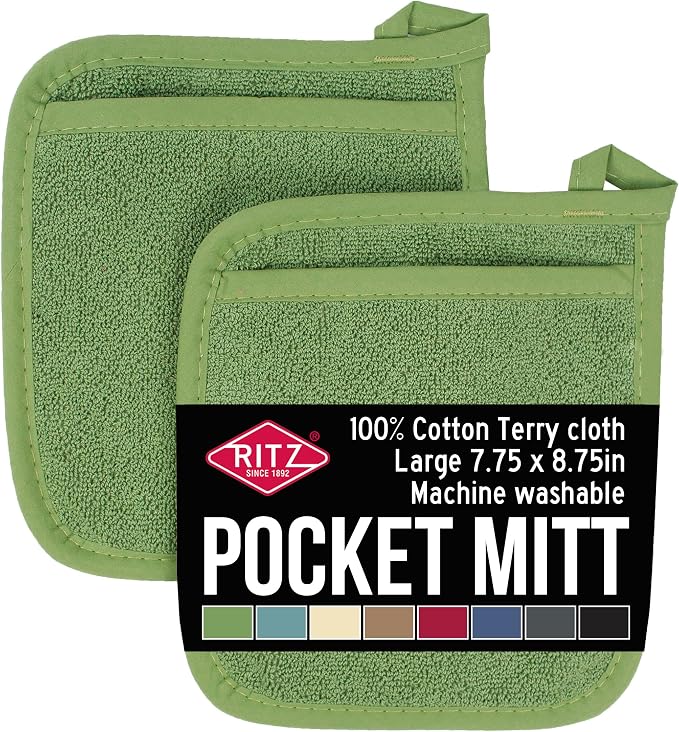 RITZ Terry Pocket Mitt & Hot Pad: Unparalleled Heat Resistant, Durable 100% by Ritz+Foodservice