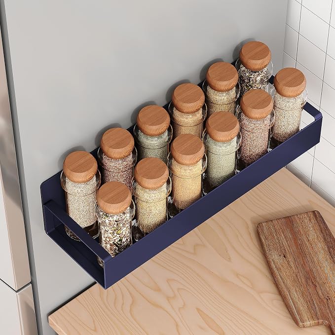 4 Pack Moveable Fridge Magnetic Spice Racks, Metal Purple - Image 6