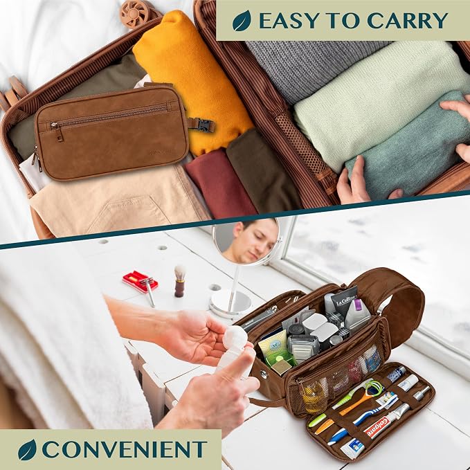 PAVILIA Toiletry Bag for Men Women, Mens Travel Bag Toiletries Organizer Case - Image 7