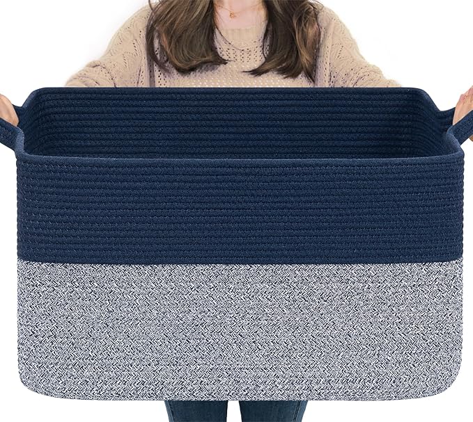 Goodpick Large Blanket Basket 22" x 17" x 12" Woven Storage Baskets by Goodpick