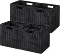 UBBCARE 4 Pack Wicker Basket, 11L×11H×10.5W inch Woven Paper Rope Storage by UBBCARE