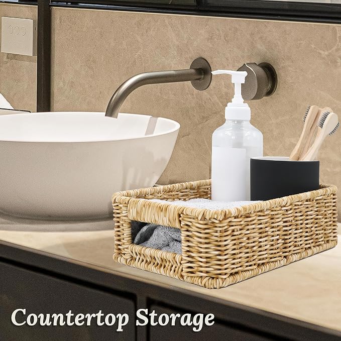 Baskets for Organizing, Small Wicker, Storage Bins for Bathroom and Toilet - Image 6