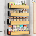 2/3/4 Pack Moveable Fridge Magnetic Spice Racks, Metal Black/White by HOMESTORAGE