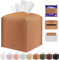 Tissue Box Cover Holder Square Tissue Cube Cover PU Leather Tissue Organizer by DecorateYourHome