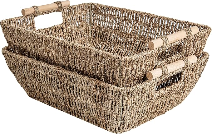 StorageWorks Hand-Woven Jumbo Storage Baskets by StorageWorks