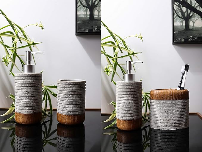Hymmah Bathroom Accessories Set, Toothbrush Holder, Farmhouse Bathroom Decor - Image 7